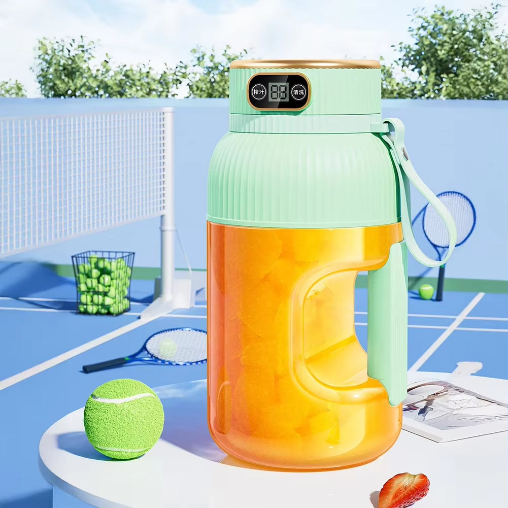 1200ML Electric Wireless Digital Display Mixer Portable Juicer Fruit Smoothie Juice Cup Rechargeable Smoothie Juicer 10 Blade