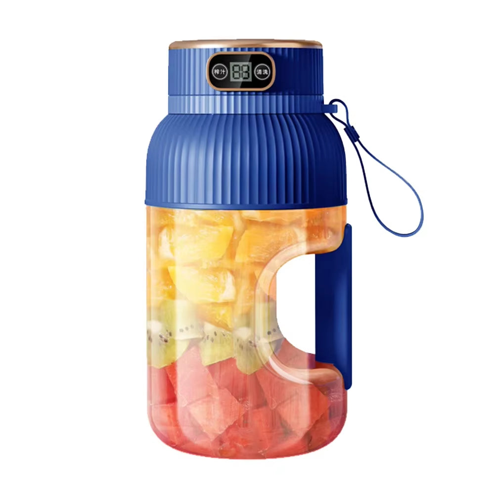 1200ML Electric Wireless Digital Display Mixer Portable Juicer Fruit Smoothie Juice Cup Rechargeable Smoothie Juicer 10 Blade