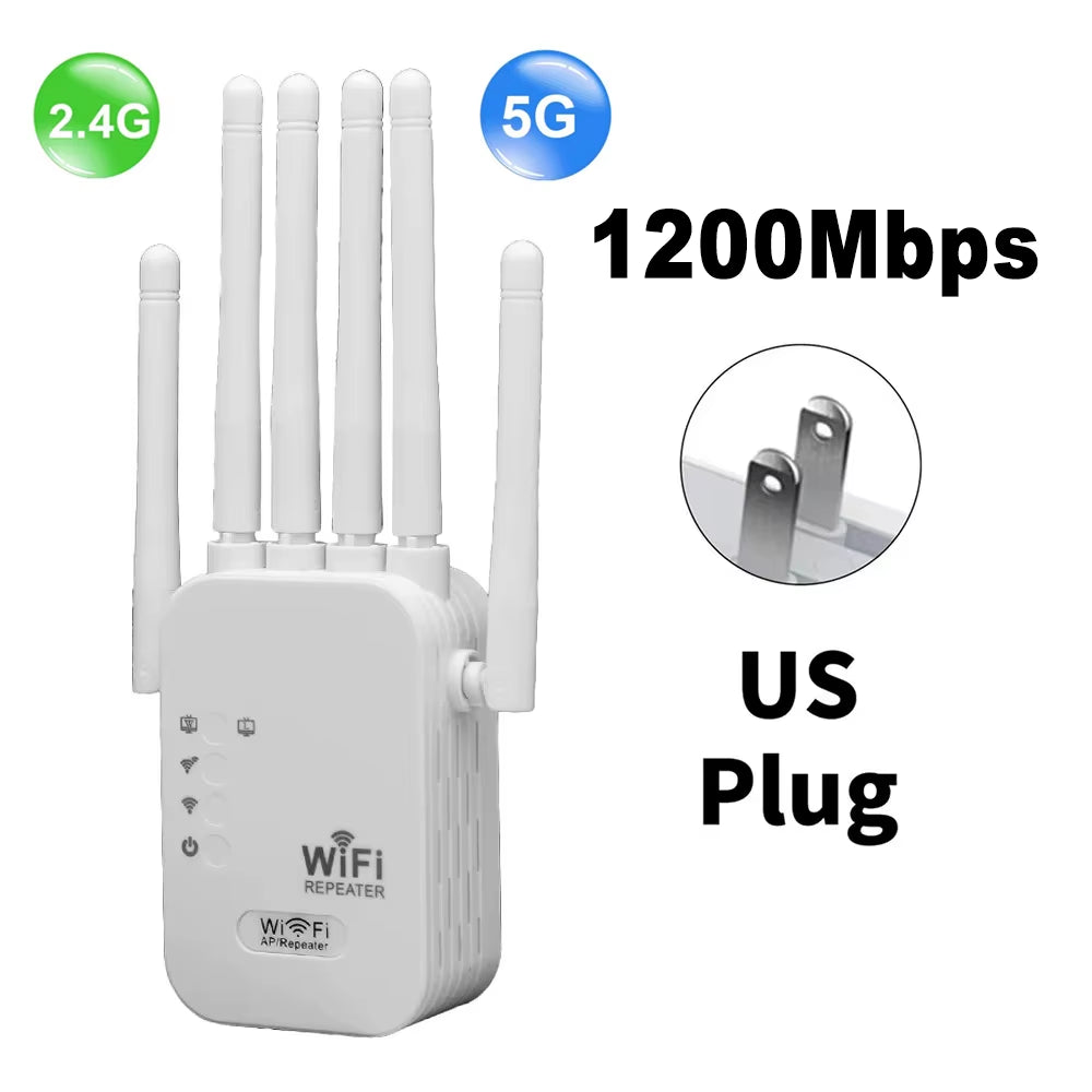1200Mbps Wireless Wifi Repeater WIFI Extender Signal Booster 2.4G 5G Dual-Band Network 802.11Ac Wifi Amplifier Router