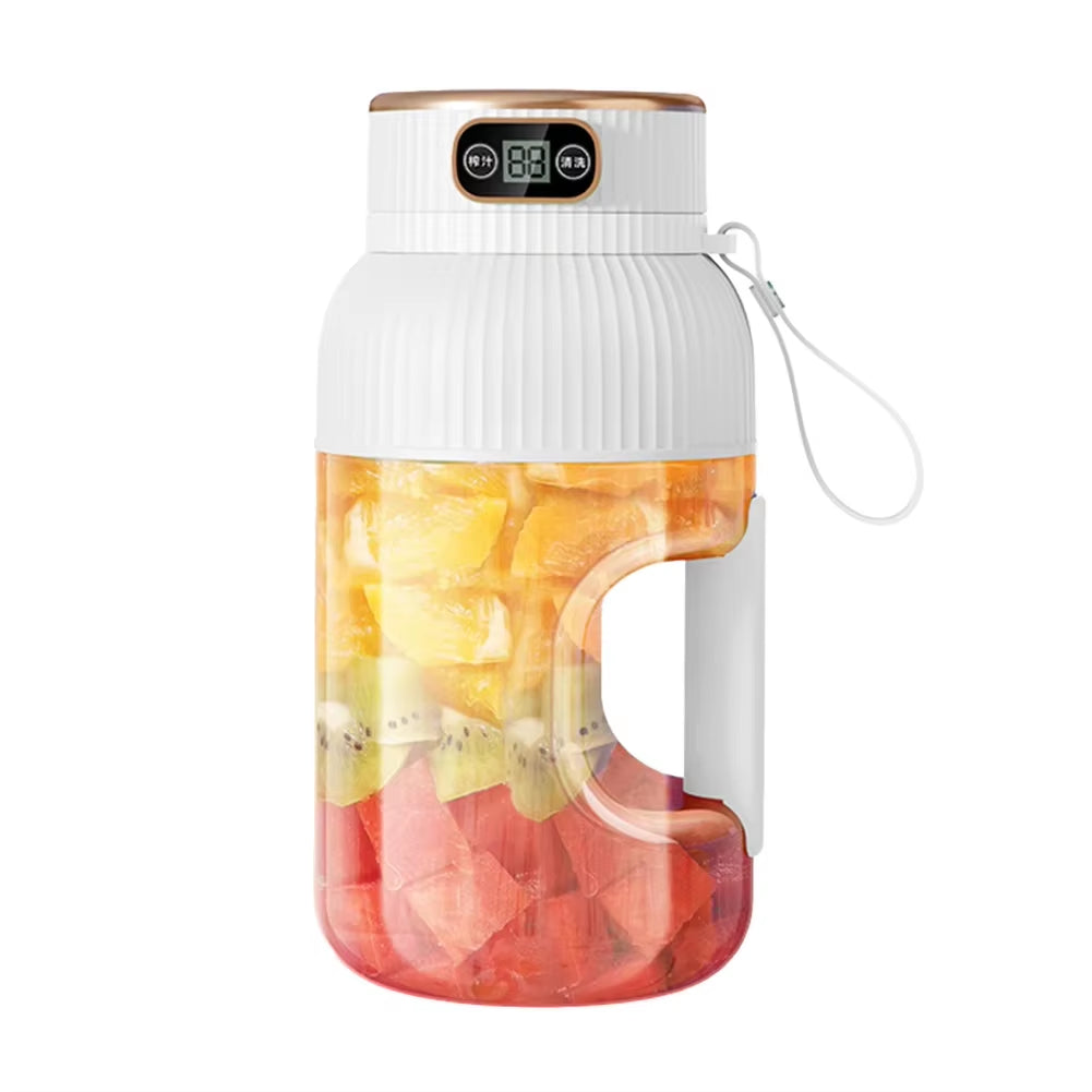 1200ML Electric Wireless Digital Display Mixer Portable Juicer Fruit Smoothie Juice Cup Rechargeable Smoothie Juicer 10 Blade
